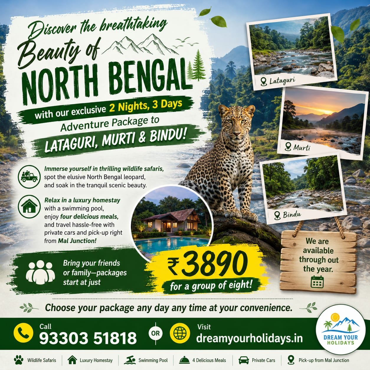 DOOARS NATURE &amp; JUNGLE ESCAPE 2 Nights / 3 Days